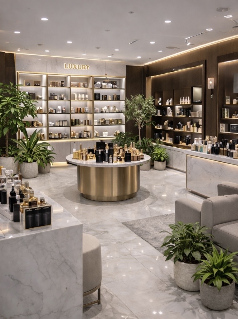 Natural details reflecting luxury — High-end retail store after