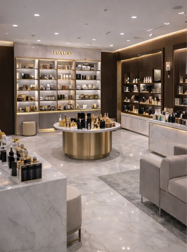 Natural details reflecting luxury — High-end retail store